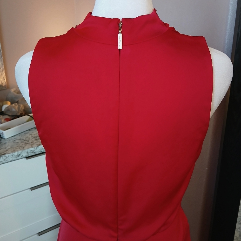 Karl Lagerfeld Red Evening Dress Maxi Jeweled Formal Size 2 Christmas Dance - Picture 5 of 11